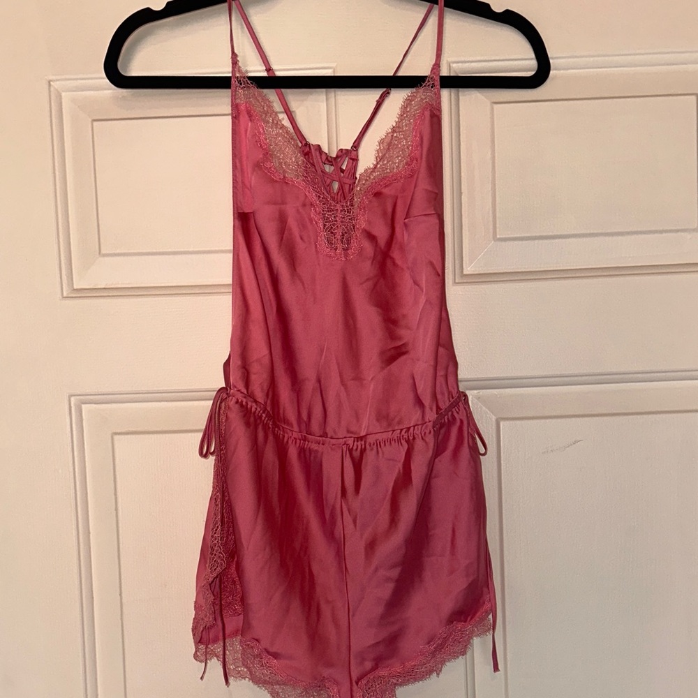 Victoria secret silk romper lingerie